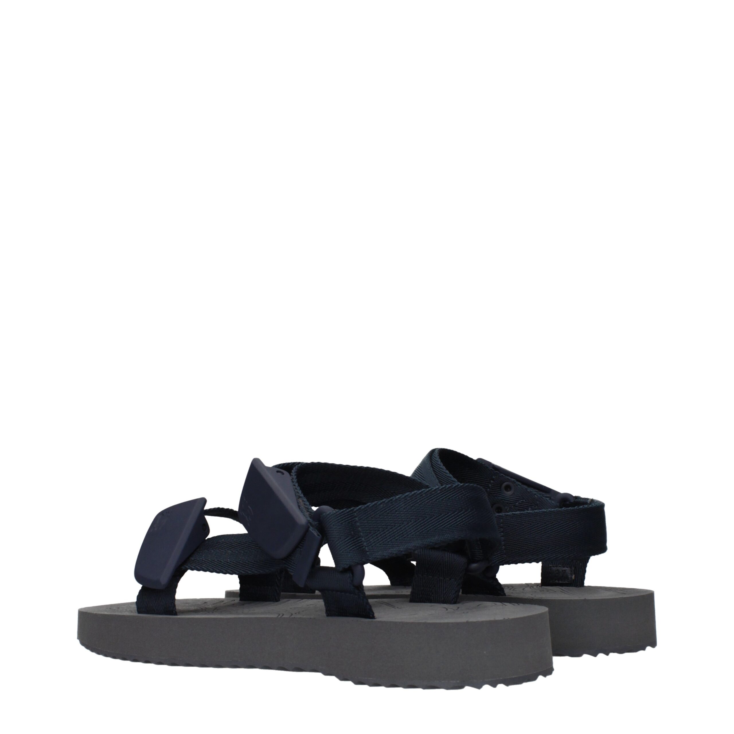Burberry Blue Fabric Flat Sandals - Image 4
