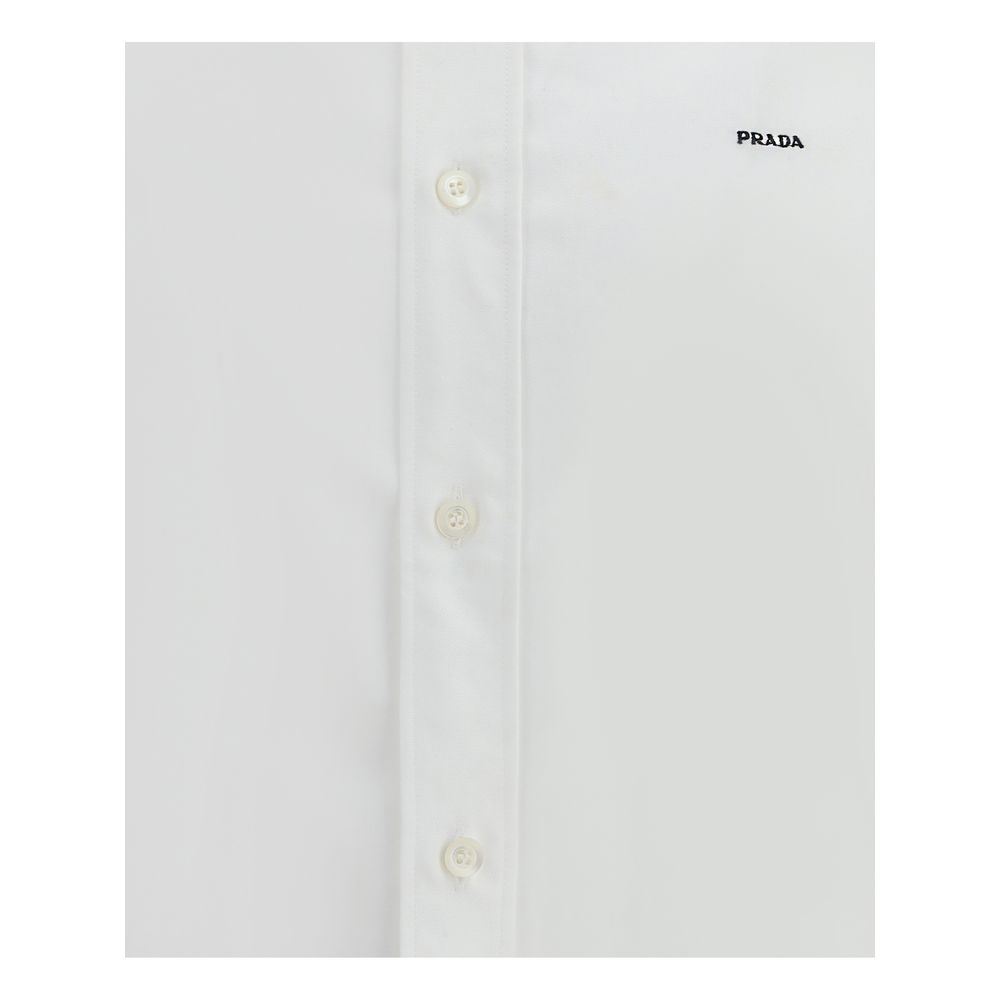 Prada White Fleece Wool Dress Shirt - Image 3