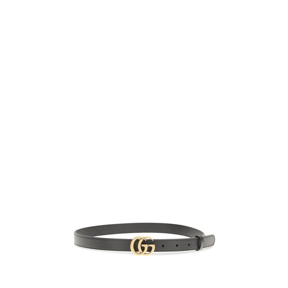 Gucci Black Calf Leather Bos Taurus Thin Belt - Image 2