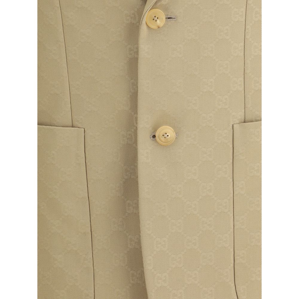 Gucci Beige Cotton Blazer - Image 3
