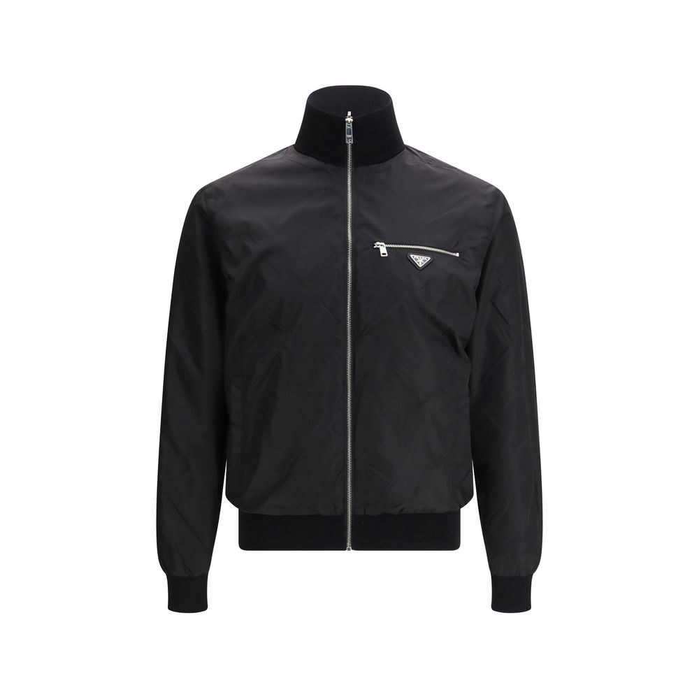 Prada Black Fleece Wool Full-Length Jacket - Image 2