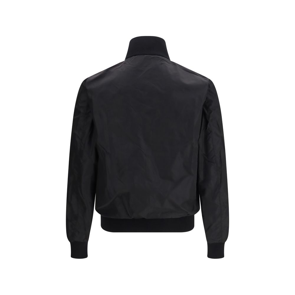 Prada Black Fleece Wool Full-Length Jacket - Image 4