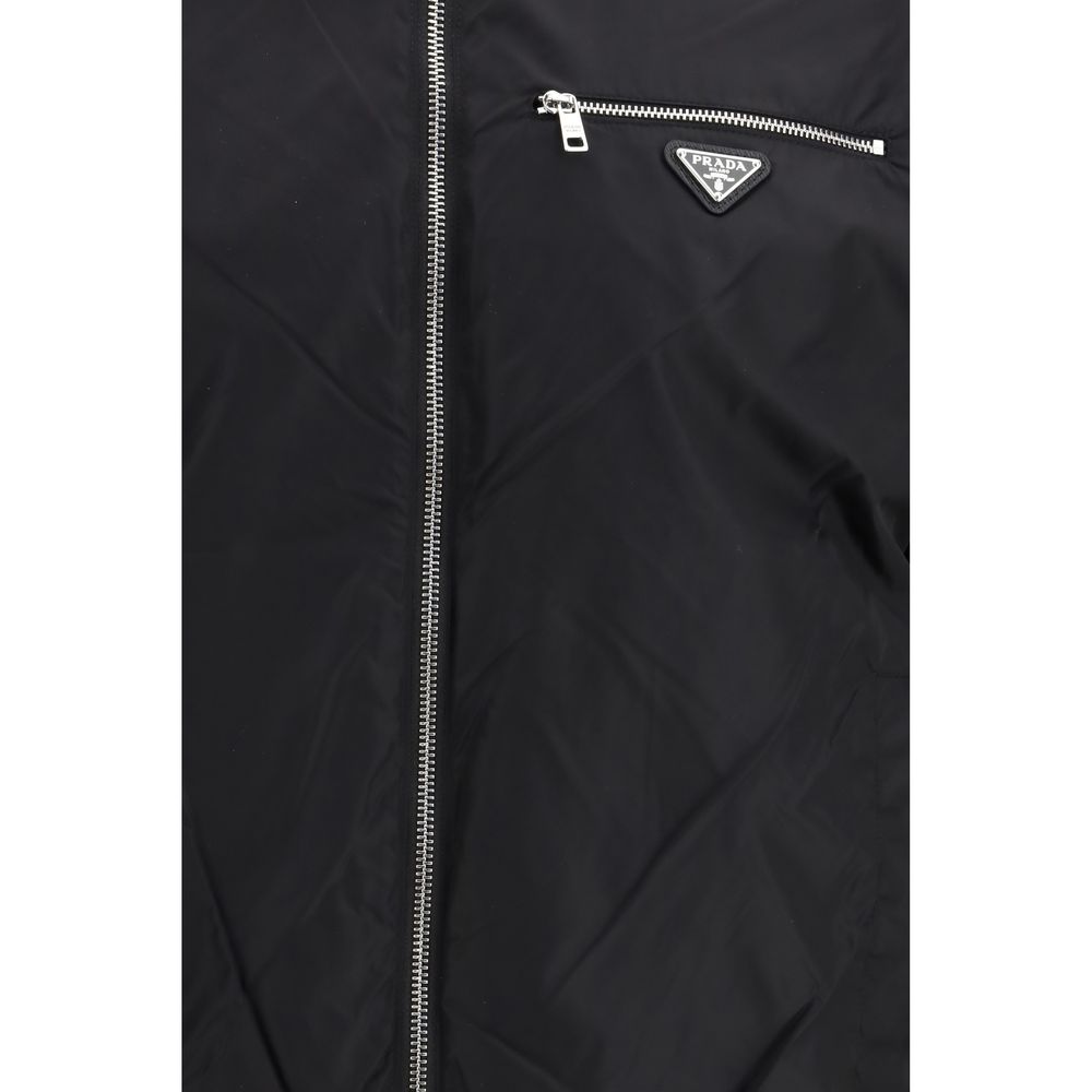 Prada Black Fleece Wool Full-Length Jacket - Image 6