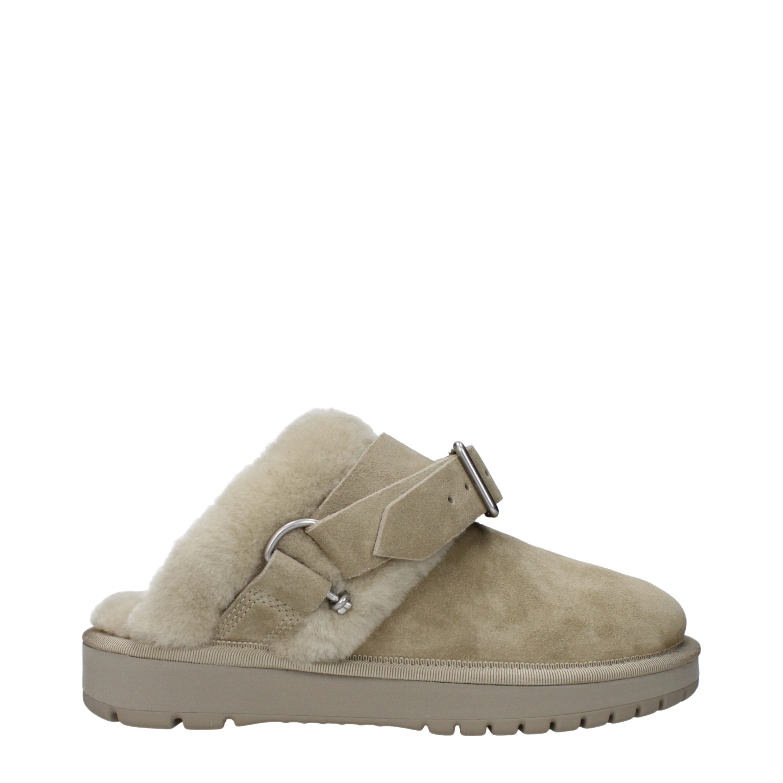Burberry Green Leather Slippers