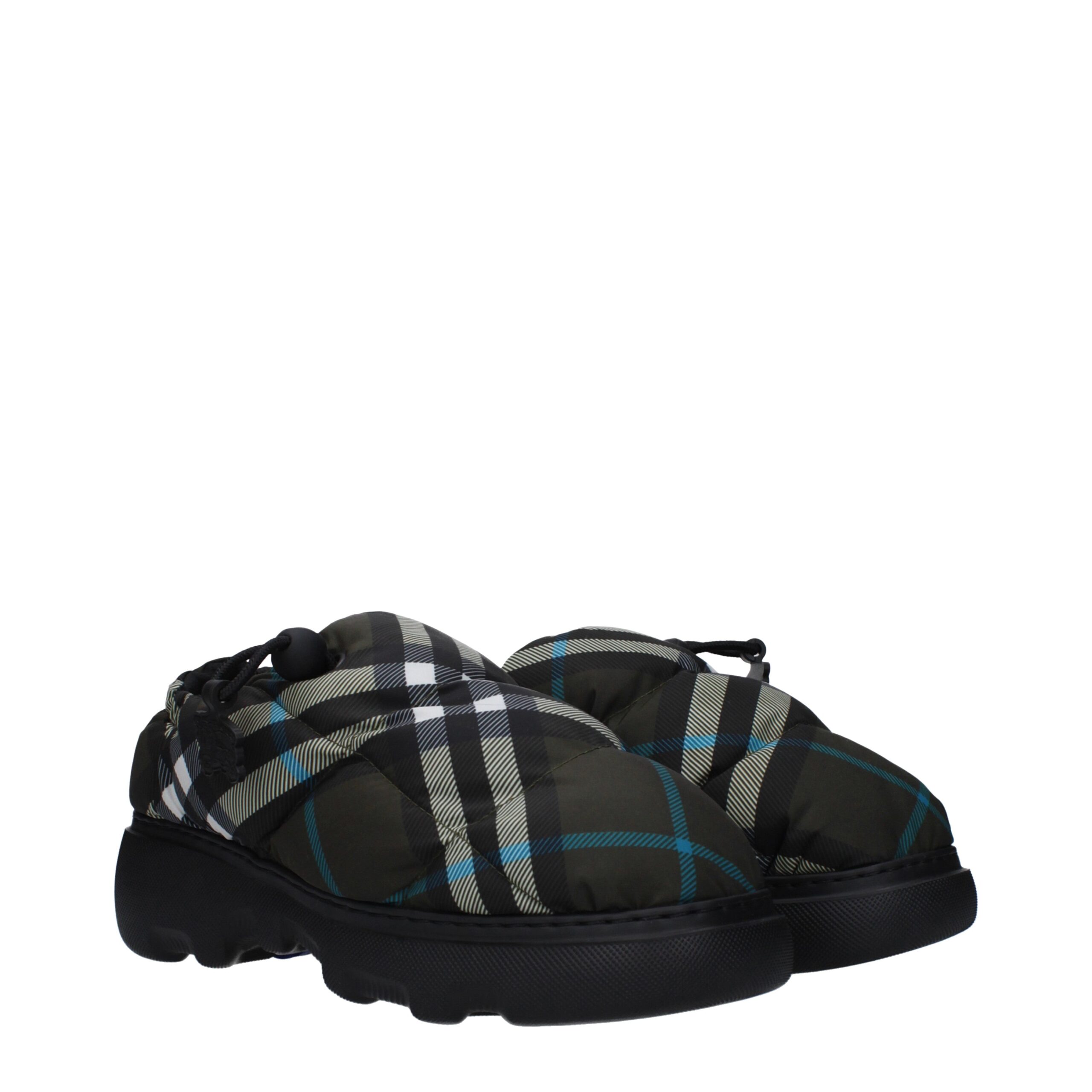 Burberry Green Fabric Slip-On Loafers - Image 2