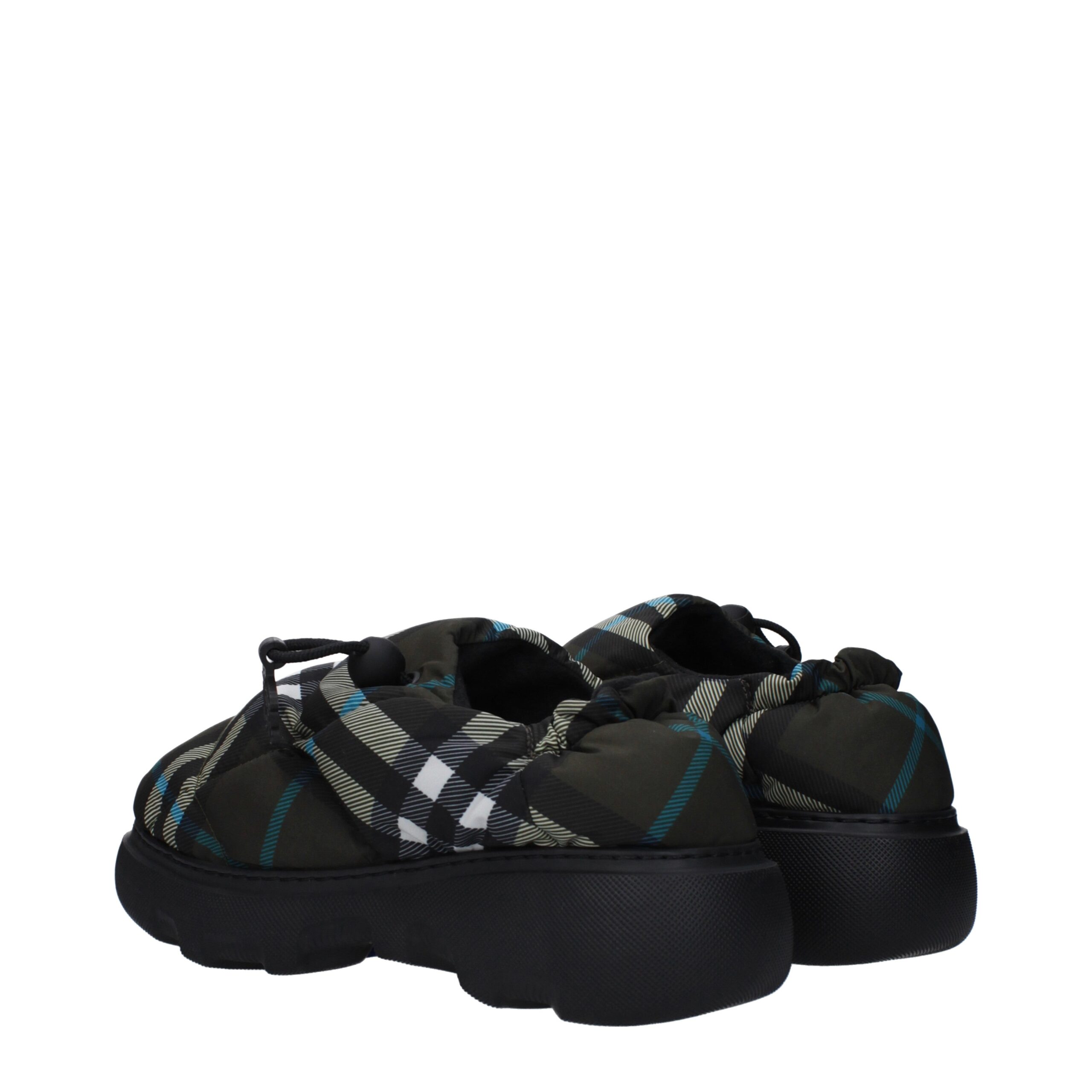 Burberry Green Fabric Slip-On Loafers - Image 4
