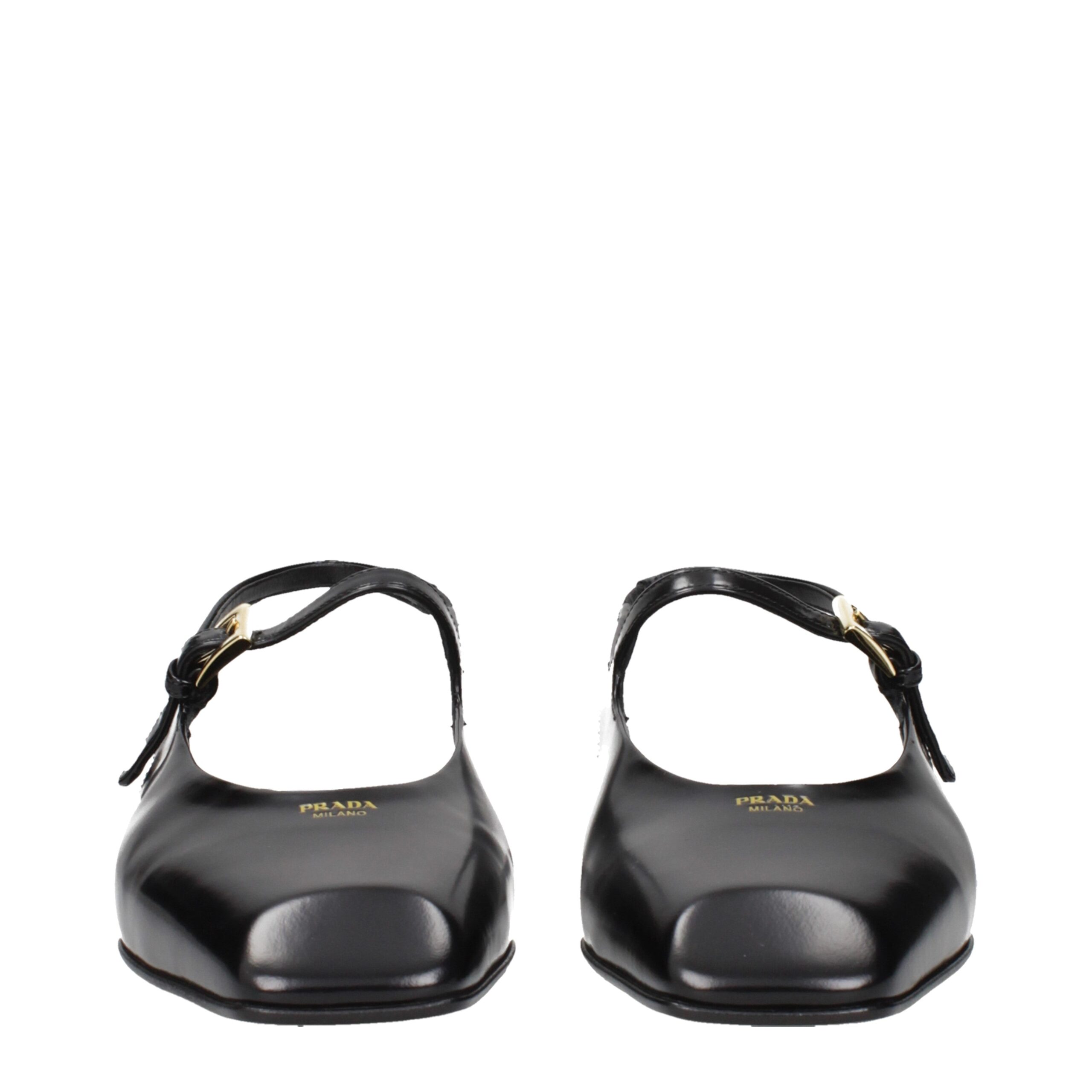 Prada Black Leather Flat Sandals - Image 3