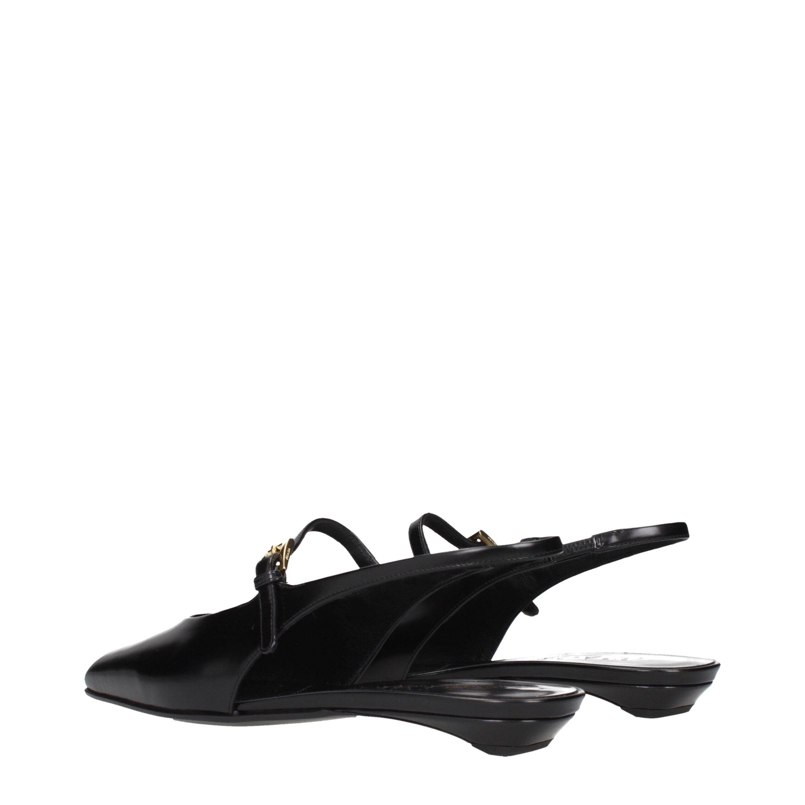 Prada Black Leather Flat Sandals - Image 4