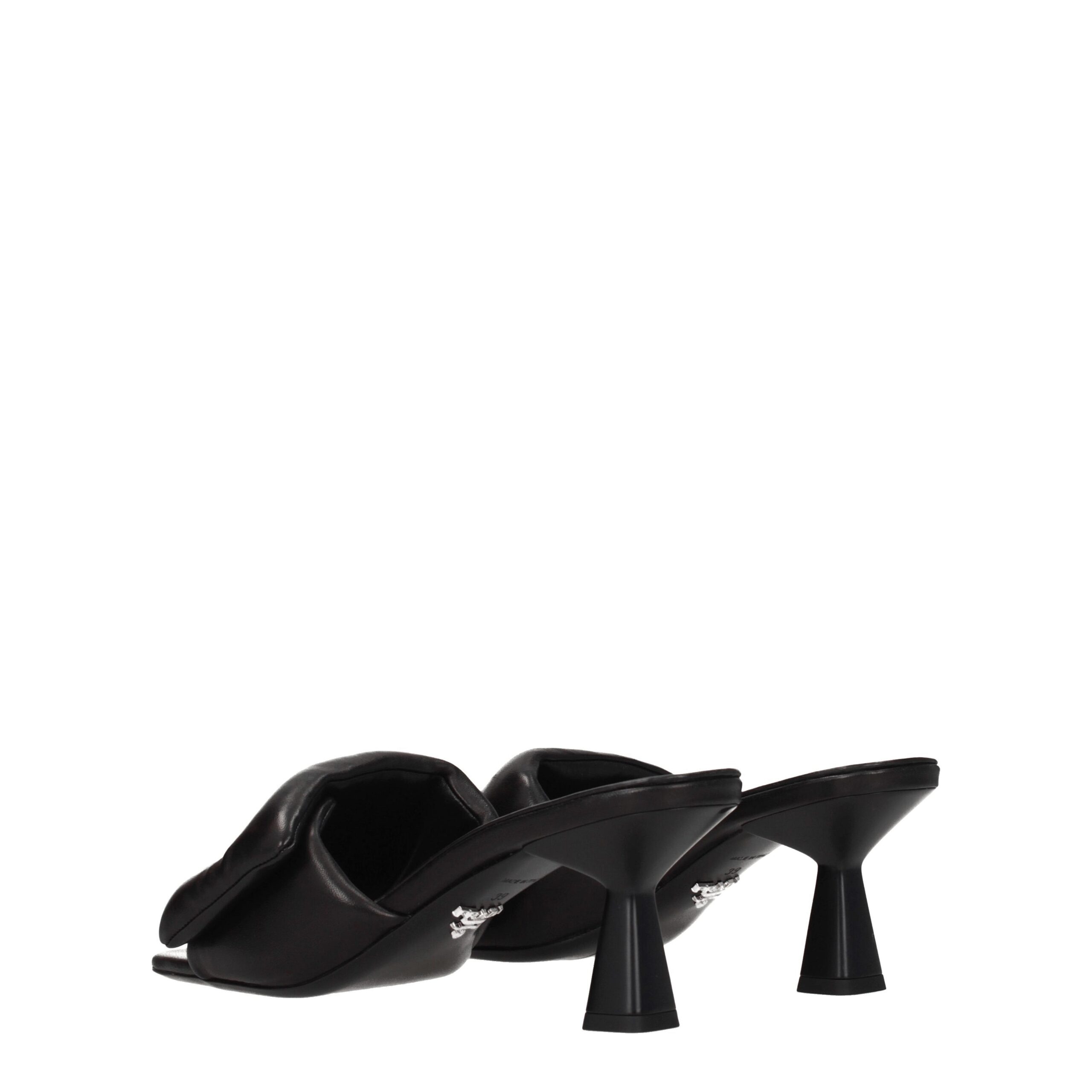 Prada Black Leather Platform Sandals - Image 4