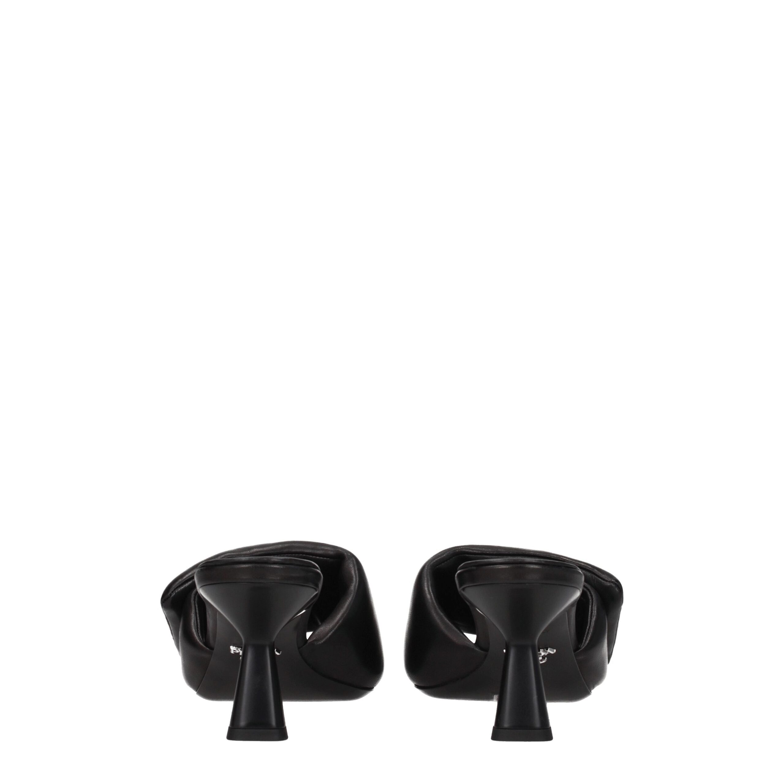 Prada Black Leather Platform Sandals - Image 5