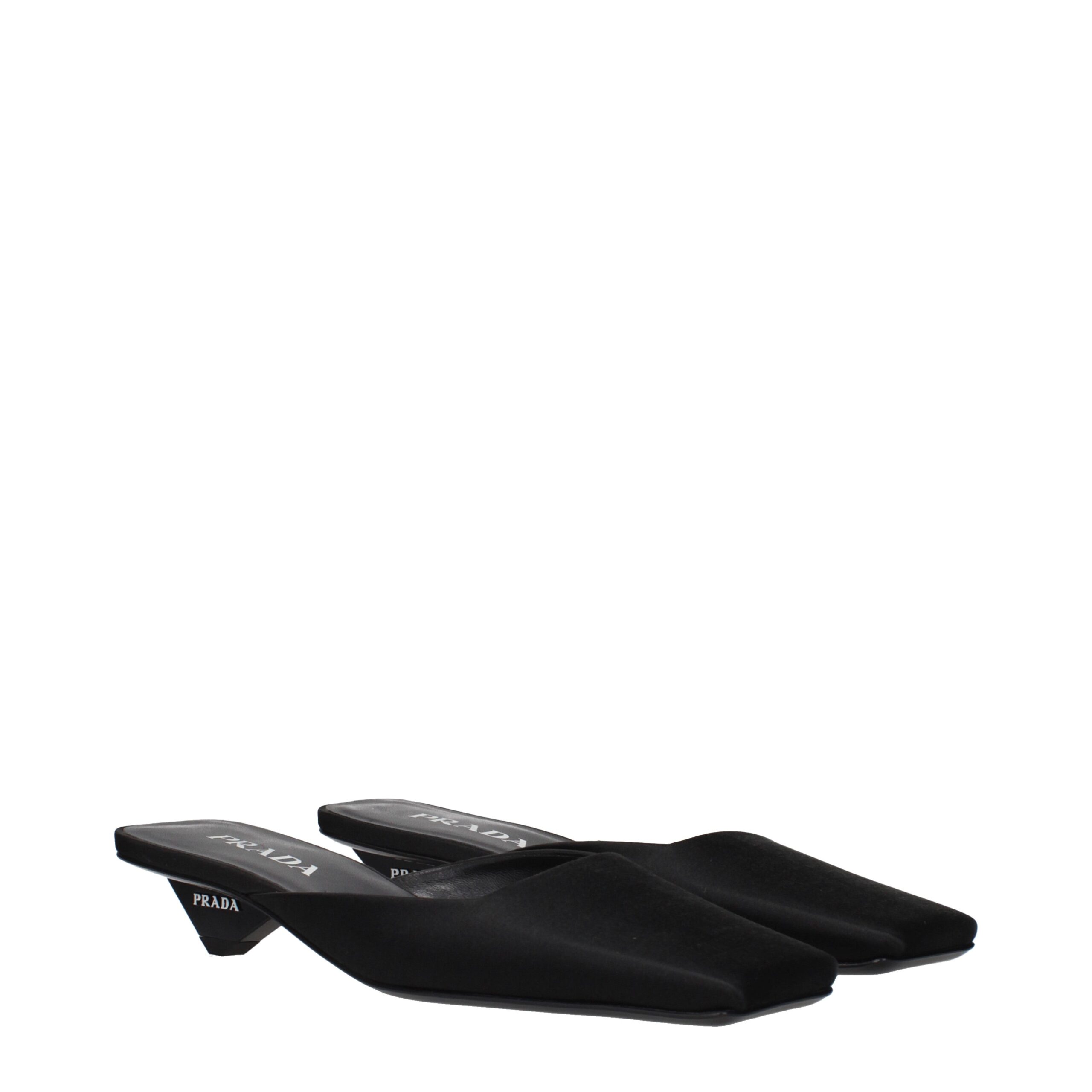 Prada Black Satin Flat Sandals - Image 2