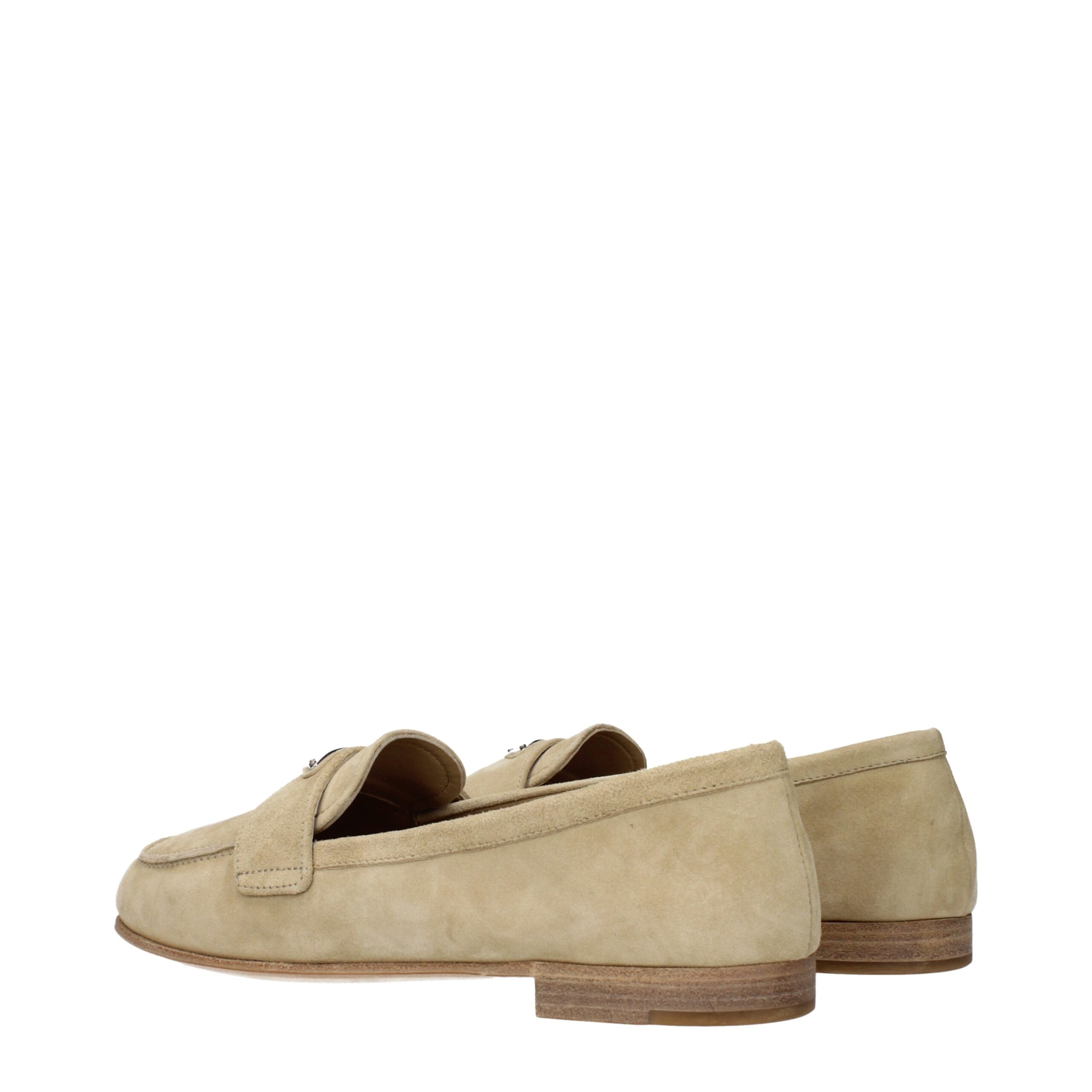 Prada Beige Leather Slip-On Loafers - Image 4