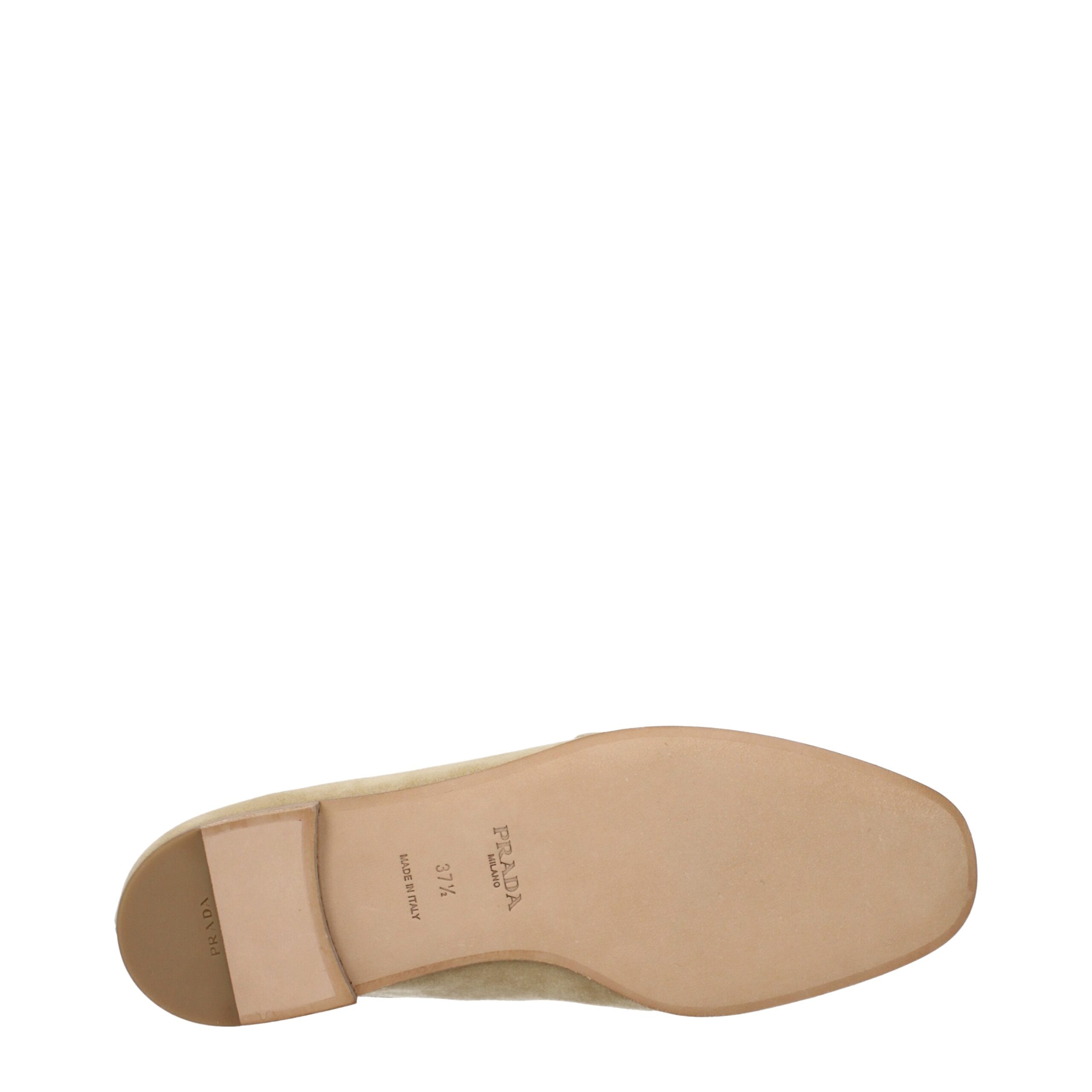 Prada Beige Leather Slip-On Loafers - Image 5