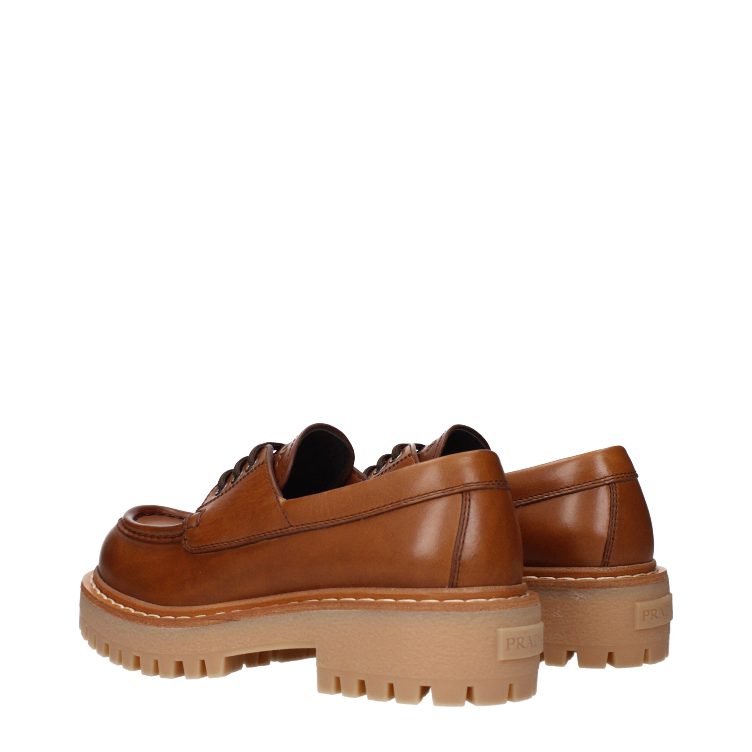 Prada Brown Leather Oxfords And Derbies - Image 4