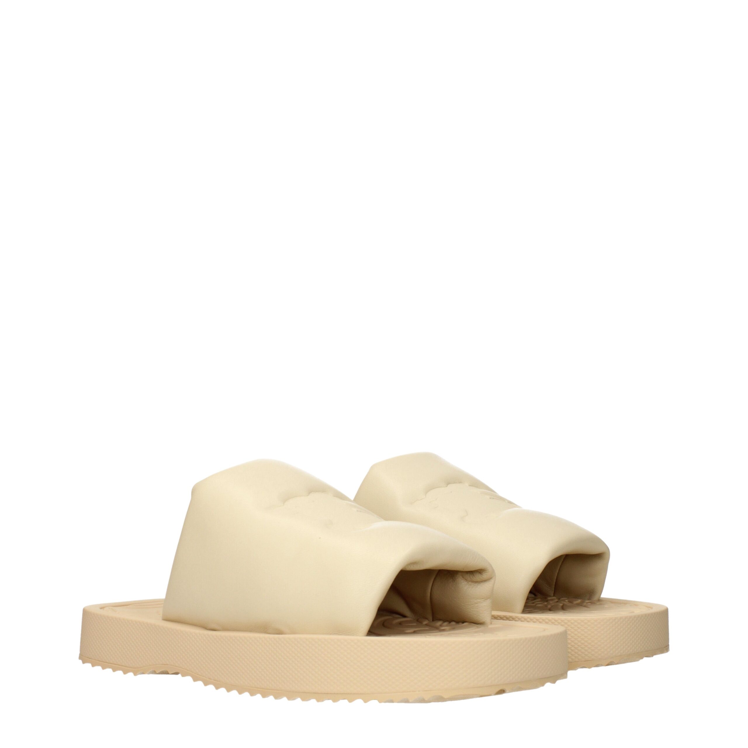 Burberry Beige Leather Slippers - Image 2