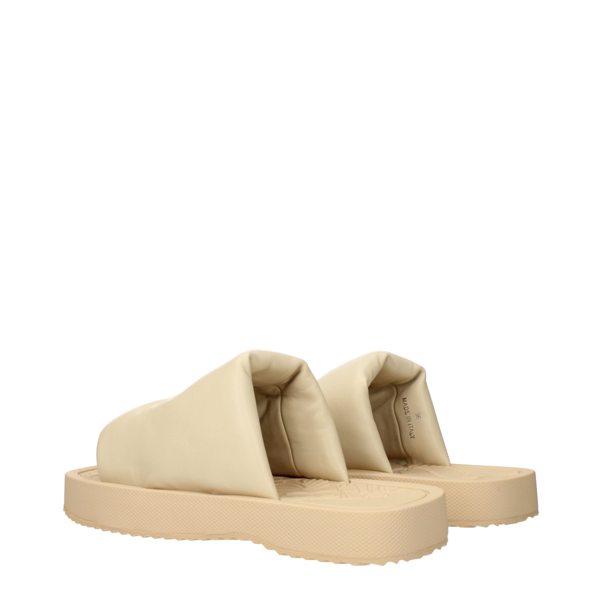 Burberry Beige Leather Slippers - Image 4