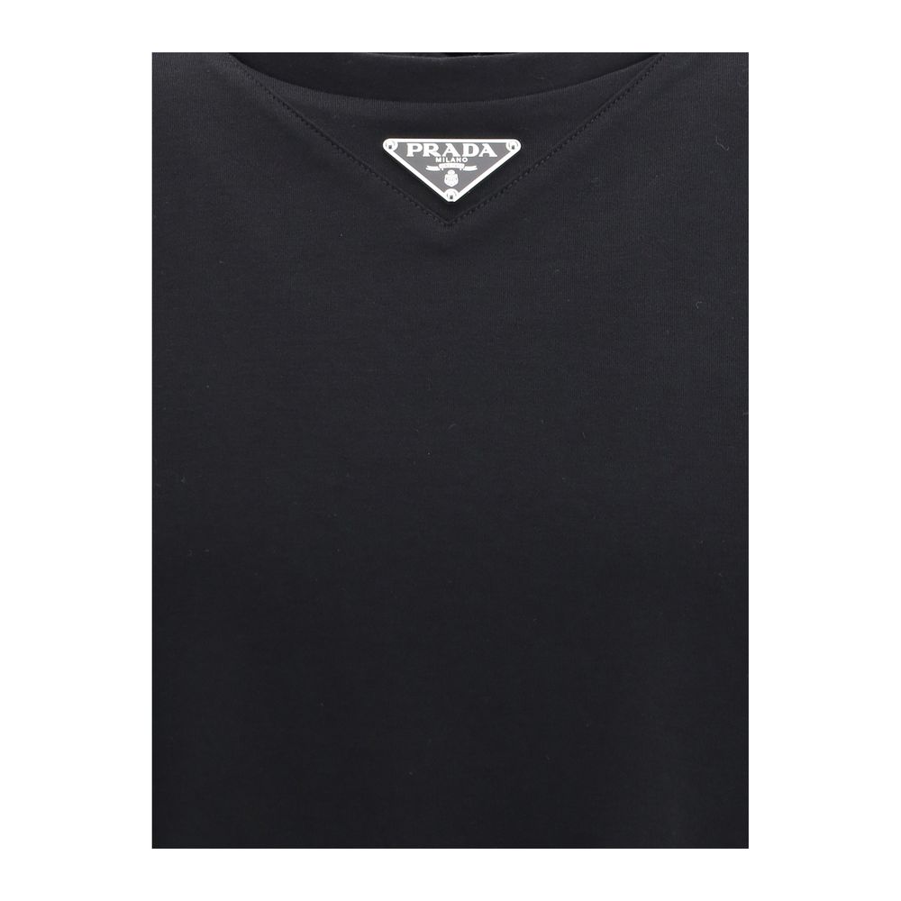 Prada Black Cotton T-Shirt - Image 3