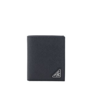 Prada Black Calf Leather Bos Taurus Wallet
