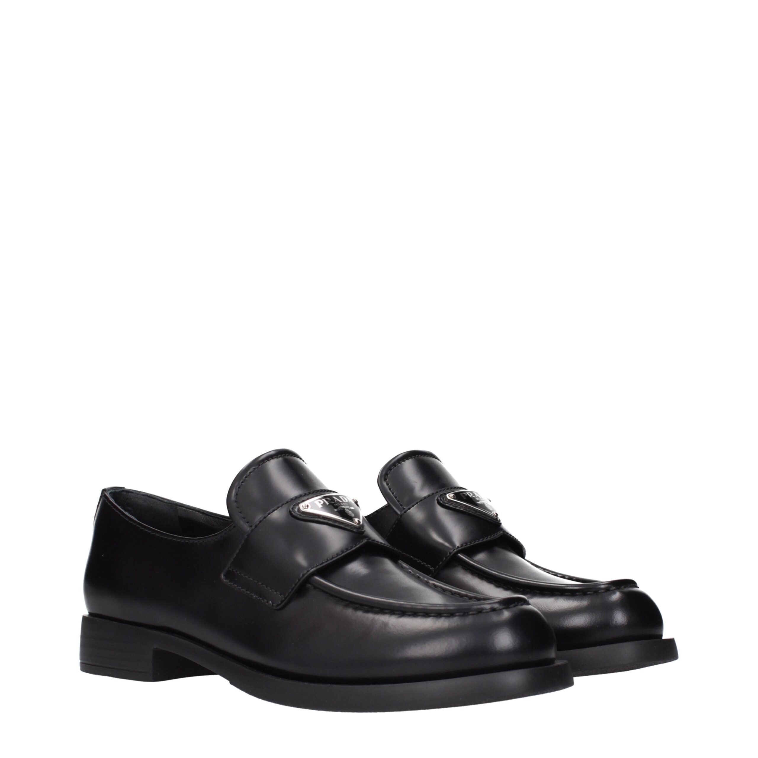Prada Black Leather Slip-On Loafers - Image 2
