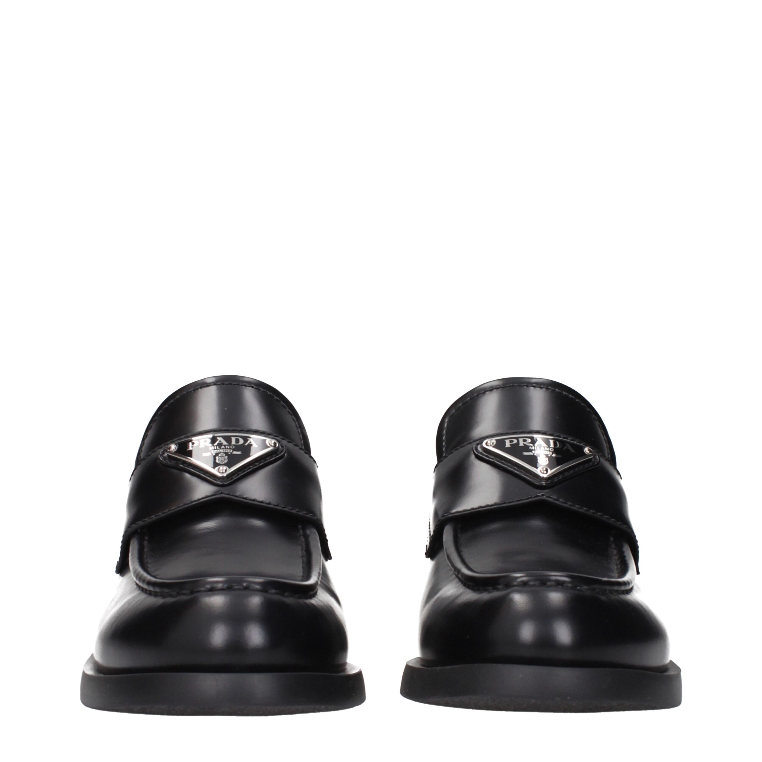 Prada Black Leather Slip-On Loafers - Image 3