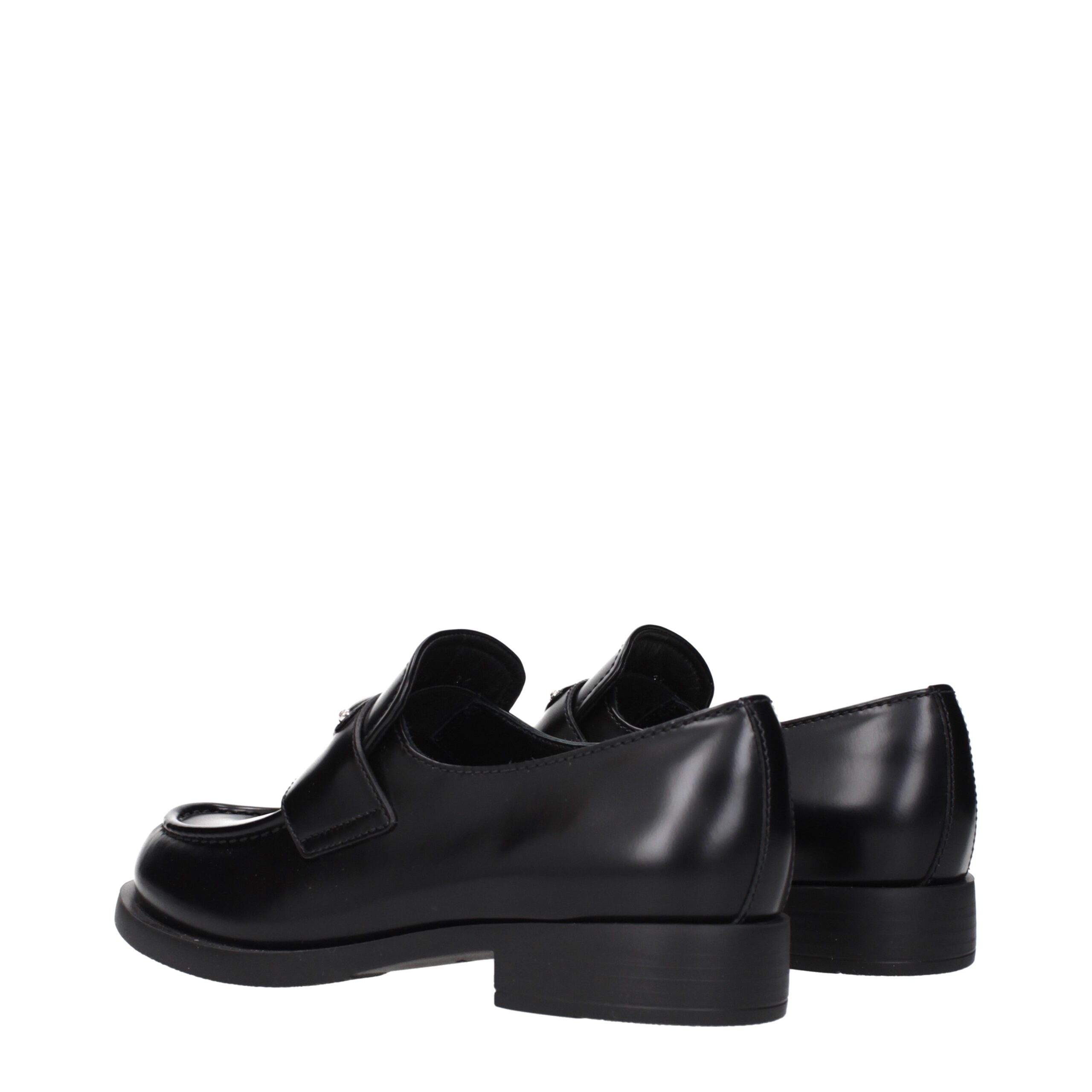 Prada Black Leather Slip-On Loafers - Image 4