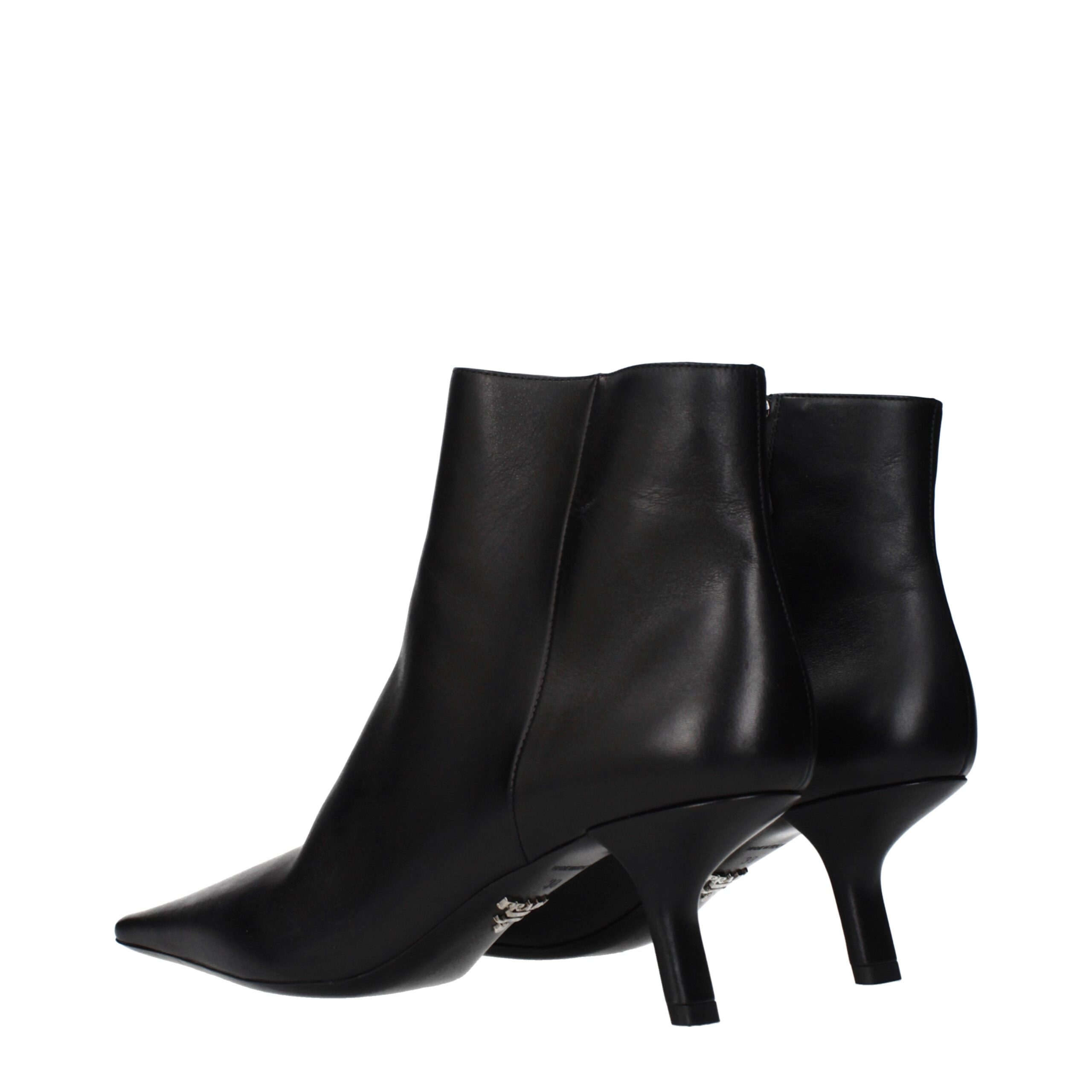 Prada Black Leather Ankle Boots - Image 4