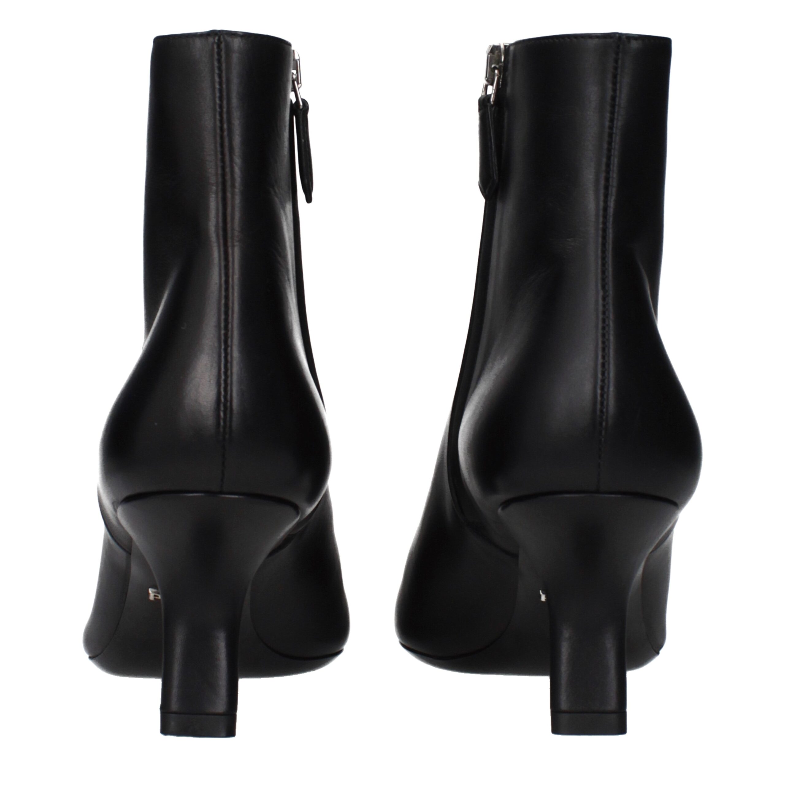Prada Black Leather Ankle Boots - Image 5