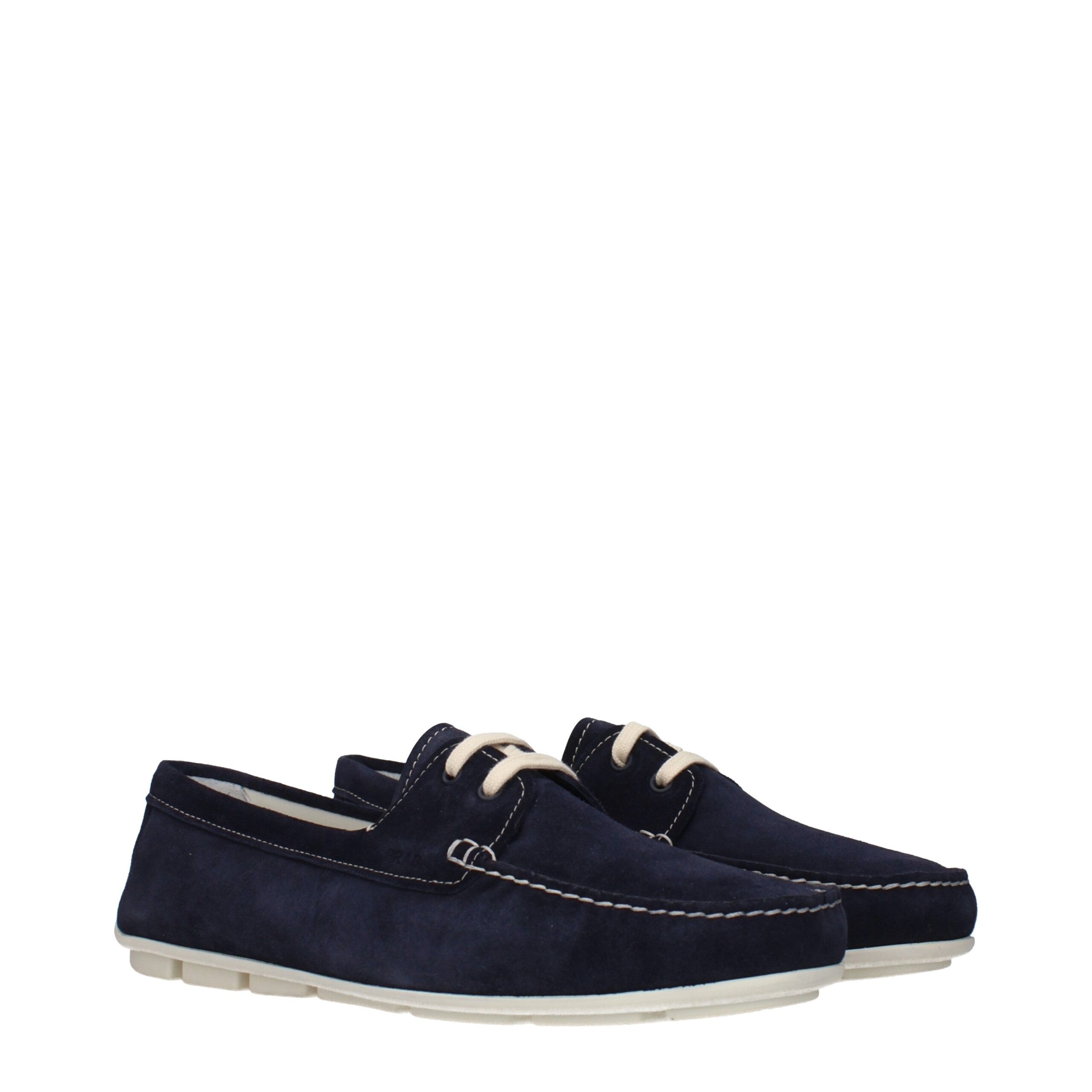 Prada Blue Leather Slip-On Loafers - Image 2