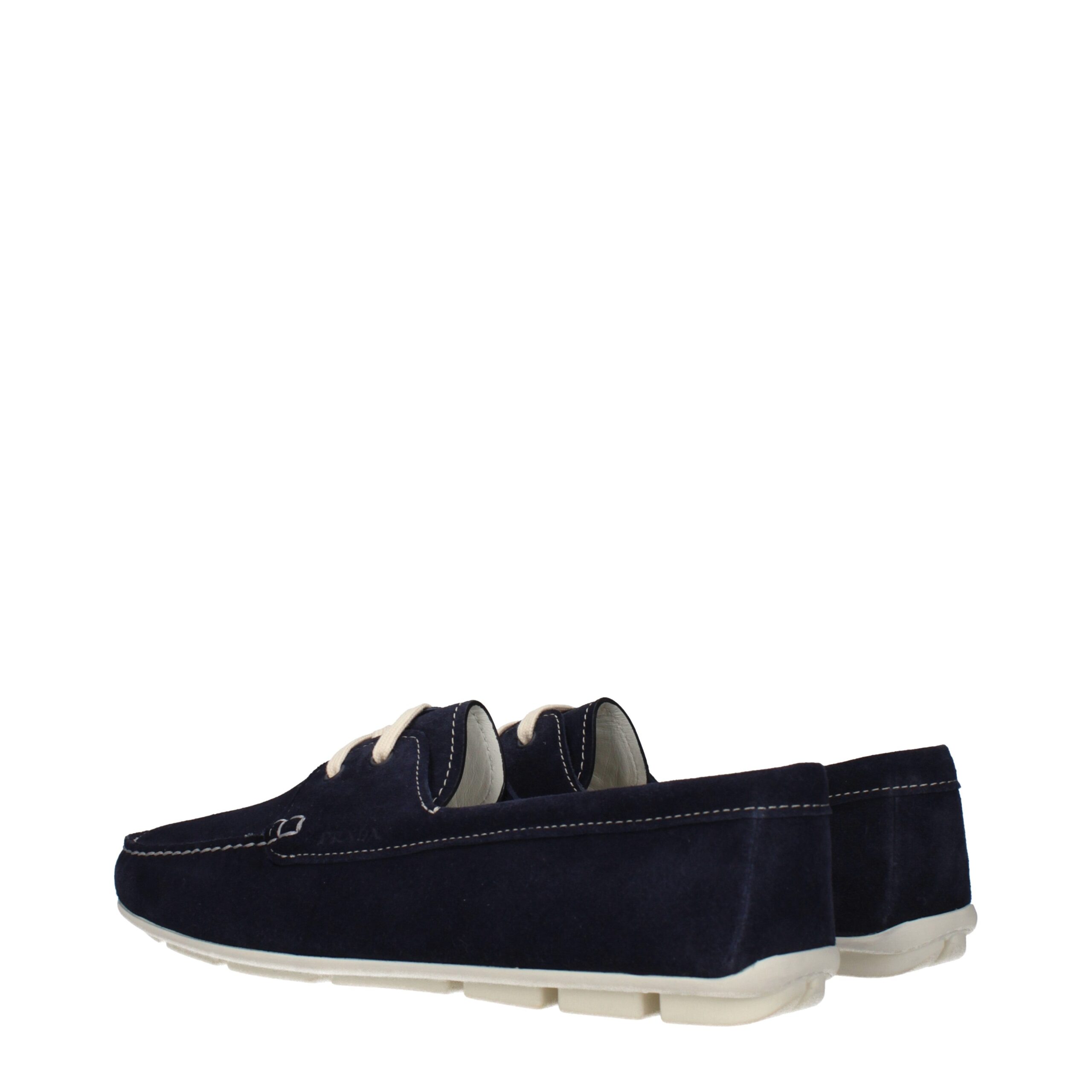 Prada Blue Leather Slip-On Loafers - Image 4