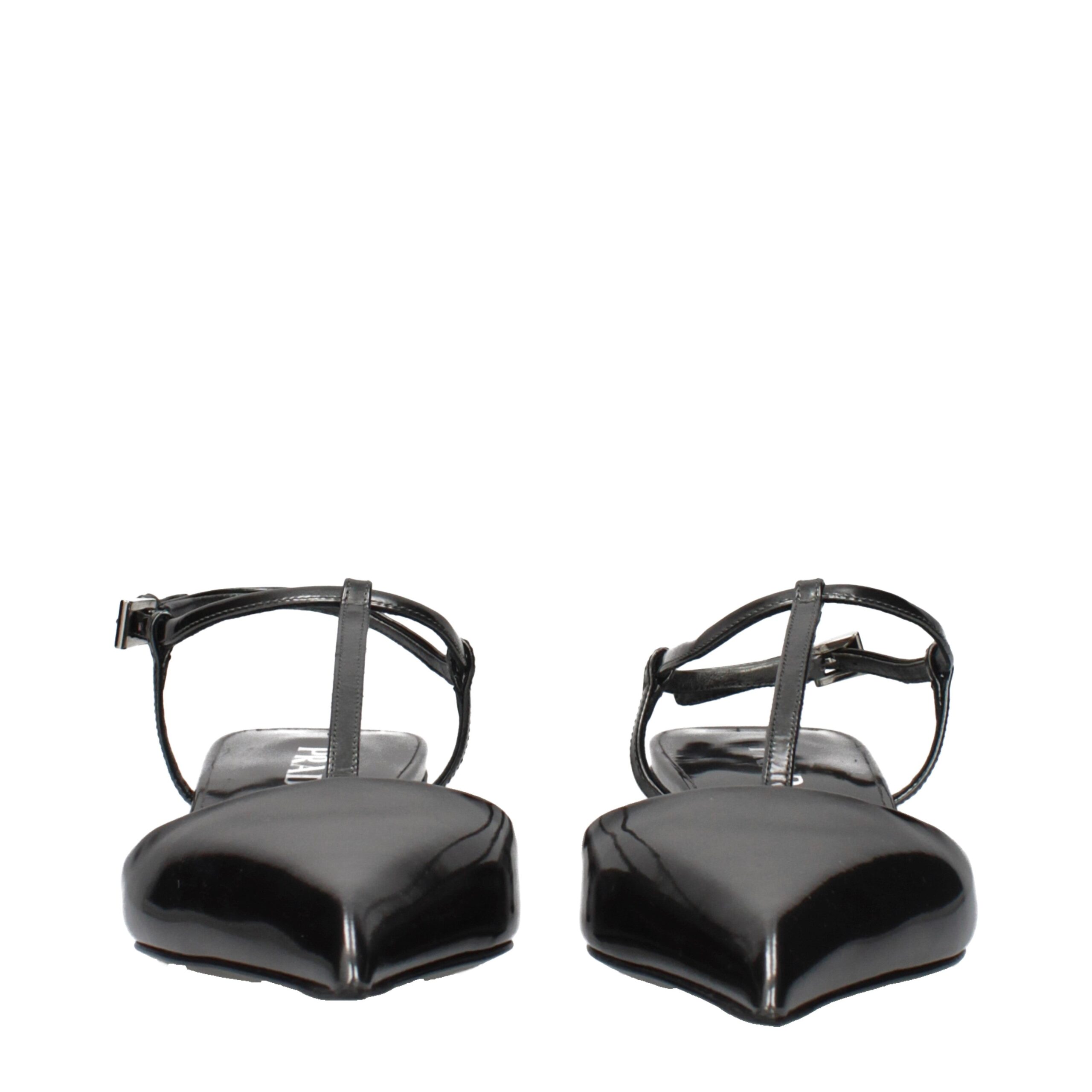 Prada Gray Leather Flat Sandals - Image 3